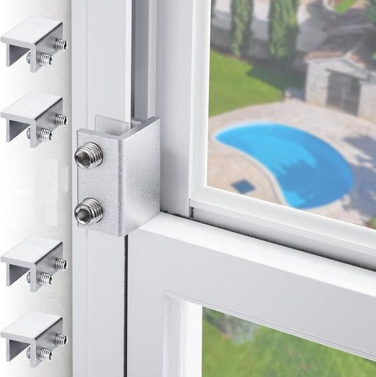 Sliding window locks - Horizontal & up/down - 4 sets silver
