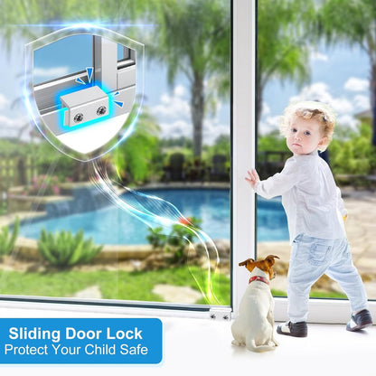 Sliding window locks - Horizontal & up/down - 4 sets silver