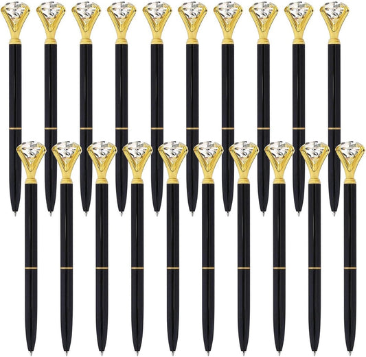 Ballpoint pen - 20 pieces - Metal casing - Black ink - Suitable for weddings, office occasions, etc. - Black