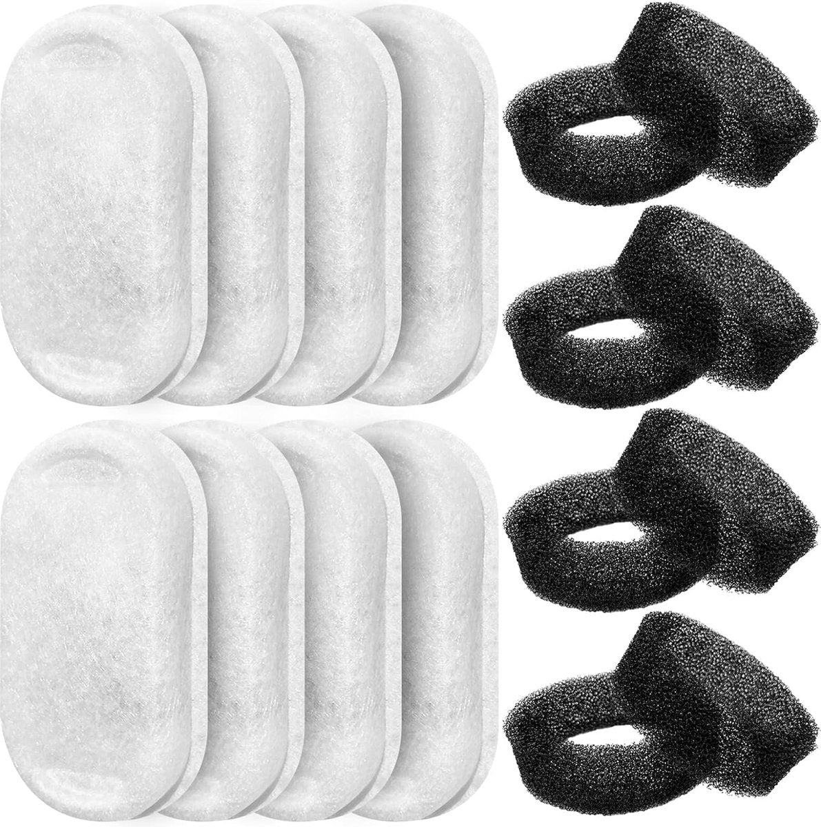 Filter cartridges - For pet water dispensers - including 8 cat fountain filters and 8 pump sponges
