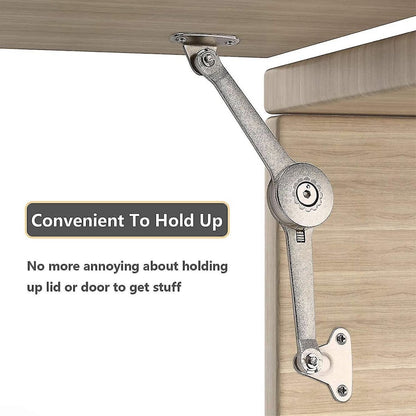 Flap Hinge - With Screws and Allen Key - High Load Capacity - 2 Pieces - Nickel-Plated - Support - Kitchen Cabinet Hinge - Furniture Hinge - Overlay Hinge - Hinge - Flap Supports - Lid Support Hinge - Sturdy & Durable