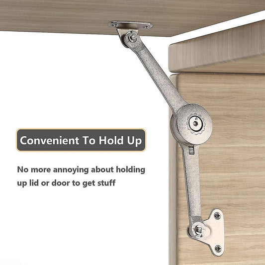 Flap Hinge - With Screws and Allen Key - High Load Capacity - 2 Pieces - Nickel-Plated - Support - Kitchen Cabinet Hinge - Furniture Hinge - Overlay Hinge - Hinge - Flap Supports - Lid Support Hinge - Sturdy & Durable