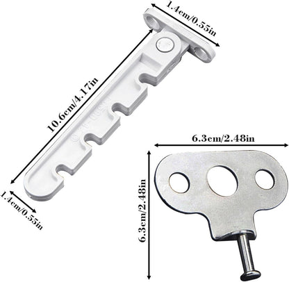 Pieces Window Stopper - Window Limiter - Window Stay - Window Security - Window Tilt Regulator for Adjusting the Window Opening - For Every Window - Window Stay - White - Including Installation Material