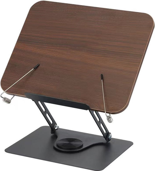 Reading Book Stand - Book Stand - Rotates 360 Degrees - With Page Holders - Adjustable Book Stand - Cookbook Stand - Anti-Slip Reading Stand - Book Support - Foldable and Portable - For Office, Kitchen, School, Textbook, Recipe