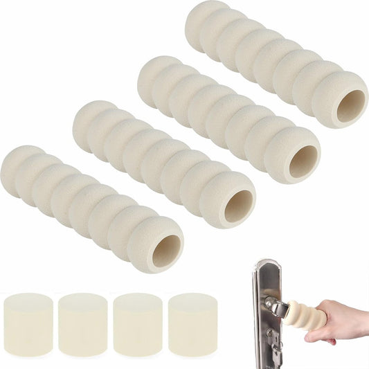 Door Stop - 4 Pieces - Wall Protector - Door Handle Protective Cover - Door Handle Buffers - Flexible Door Stoppers - Foam Door Handle Protector - Door Hardware - Bumper - Child Safety - Foam Rubber - White