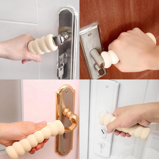 Door Stop - 4 Pieces - Wall Protector - Door Handle Protective Cover - Door Handle Buffers - Flexible Door Stoppers - Foam Door Handle Protector - Door Hardware - Bumper - Child Safety - Foam Rubber - White