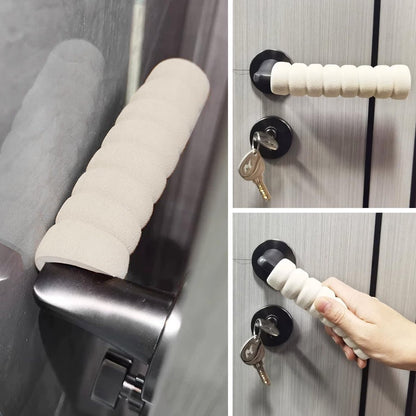 Door Stop - 4 Pieces - Wall Protector - Door Handle Protective Cover - Door Handle Buffers - Flexible Door Stoppers - Foam Door Handle Protector - Door Hardware - Bumper - Child Safety - Foam Rubber - White