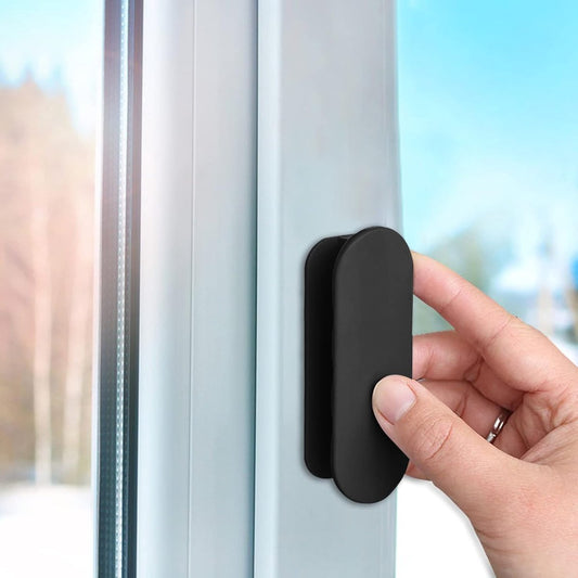 Sliding Door Handle - 4 Pieces - Cabinet Handles - Furniture Handles - Drawer Handles - Door Handles - Cabinet Handles - Furniture Handle - Kitchen Handle - Furniture Hardware - Self-Adhesive - No Drilling Required - Handle for Wardrobe - For Kitchen/Slid