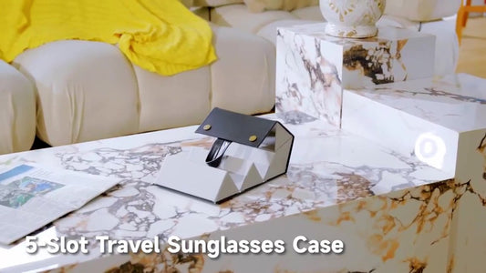 Storage Box for Glasses - Roll-Up Glasses Storage Bag - Glasses Case Storage Box for Up to 5 Glasses - Glasses Case Organizer - Glasses Case - Storage Box - Store Glasses - Sunglasses Storage Box - Black