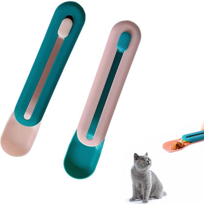 Cat Treats Spoon - 2 Pieces - Cat Food Bowl - Cat Food Bowl - Feeding Spoon - Cat Bar Spoon - Cat Treats Spoon - Snack Spoon for Pets - Feeder Dispenser - Cat Treats Spoon - Cat Food - Adjustable - For Squeezing Out Puree and Snacks