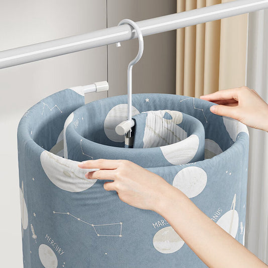 Spiral Hanger - Diameter 45cm - Drying Function - Duvet Cover Hanger - Multifunctional Storage - Spiral Quilt Drying Rack - Space-Saving Hangers for Sheets Bedspreads Coverlets Mattresses Tablecloths Sofa Covers Blankets Scarves Capes - White - 1 Piece