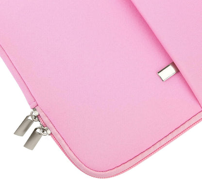 Laptop Case / Sleeve - 15.6 Inch - 2-Piece Extra Compartment - Laptop Sleeve with Pouch - Women's / Men's Laptop Bag - Macbook Case with Zipper - Laptop Sleeve - Laptop Case - Laptop Cover - Pink - Shockproof - Scratchproof - Durable