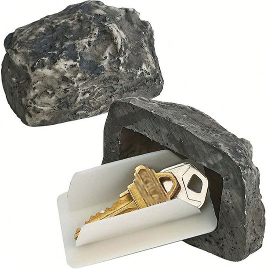 Fake Stone - Hollow Stone - Outdoor Hiding Place for House Keys - Plastic Fake Stone - Anti-Burglar - Security - Discreet - Safe Way to Hide a Key - Hide Keys in an Unfindable Hiding Place - 1 Piece
