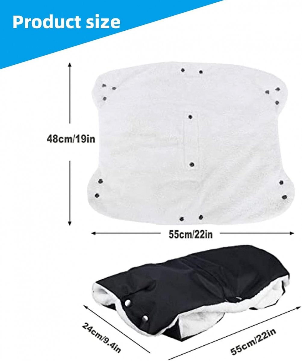 Stroller Glove Hand Warmer - Gloves for Strollers - Buggy Hand Warmer - Lined Gloves - Universal - Waterproof and Windproof - Warm Hands - Removable - Stroller - Children - Buggy Accessories - Black