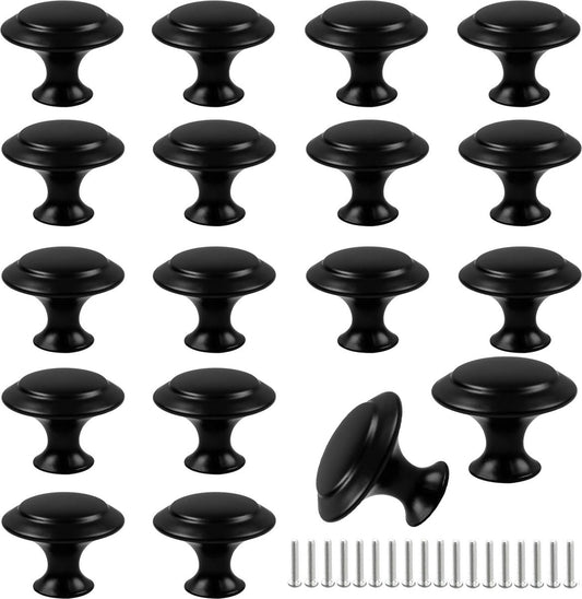 Handles - 18 Pieces - Cabinet Handles - Furniture Handles - Kitchen Handle - Antique Knobs - 30MM - Cabinet Handles - Kitchen Cabinet Handles - Furniture Handle - Kitchen Handle - Door Handle - Drawer Handle - Incl. Screws - Stainless Steel - Black - Mode
