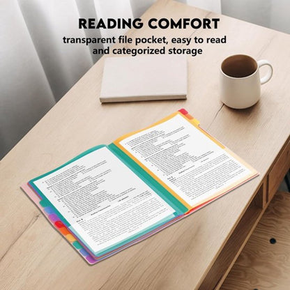 A4 Expandable Project Folder - A4 Sorting Folder - 12 Compartments - File Folder with Tabs - Compartment Folder - Desk Folder - Storage Folder - Document Folder - Work Folder - Clear Classification - Pink