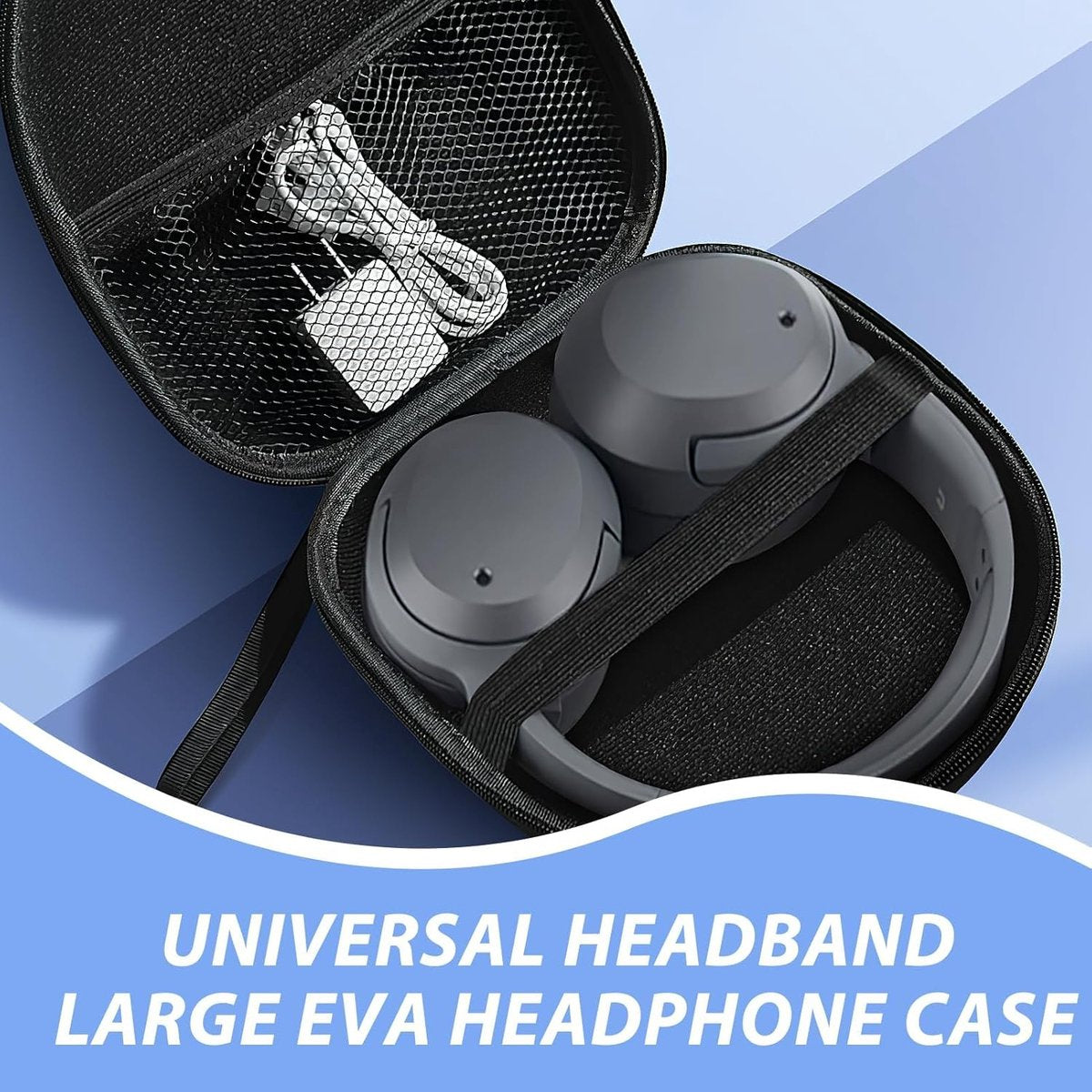 Headphone Case - Hard Protective Case - Headphone Case - Headphone Case - Headphone Cover - Protective Case - Carrying Case - On-Ear/Over-Ear - Waterproof - Shockproof - For Most Brands/Bluetooth/HiFi/Wired Headphones/Gaming Headset - Black