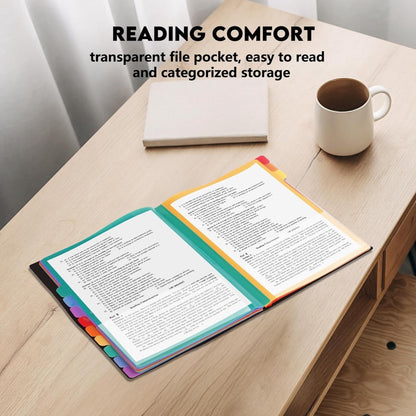 A4 Expandable Project Folder - A4 Sorting Folder - 12 Compartments - File Folder with Tabs - Compartment Folder - Desk Folder - Storage Folder - Document Folder - Work Folder - Clear Classification - Black