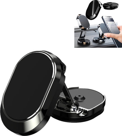 Magnetic Car Phone Holder - Magnetic Car Phone Holder - Foldable Multi-Angle Rotation - 360 Degree Rotatable Magnetic Phone Holder - For Mobile Phones / Smartphones In The Car - Universal Magnetic Release - Black