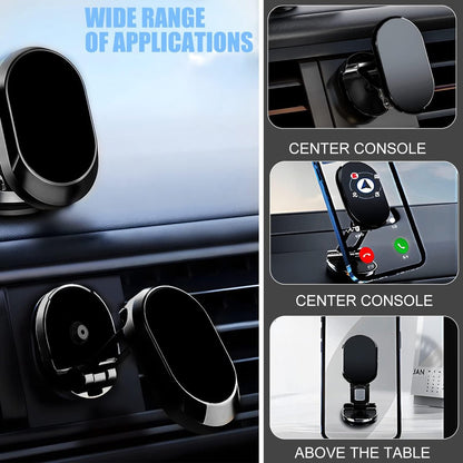 Magnetic Car Phone Holder - Magnetic Car Phone Holder - Foldable Multi-Angle Rotation - 360 Degree Rotatable Magnetic Phone Holder - For Mobile Phones / Smartphones In The Car - Universal Magnetic Release - Black