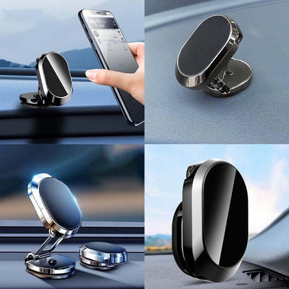 Magnetic Car Phone Holder - Magnetic Car Phone Holder - Foldable Multi-Angle Rotation - 360 Degree Rotatable Magnetic Phone Holder - For Mobile Phones / Smartphones In The Car - Universal Magnetic Release - Black