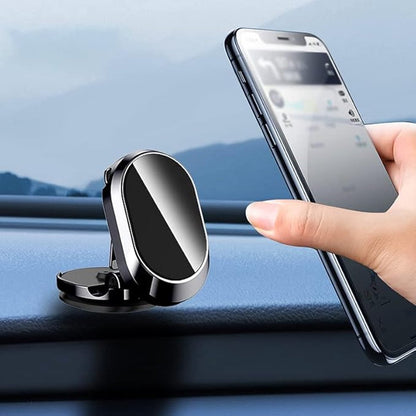 Magnetic Car Phone Holder - Magnetic Car Phone Holder - Foldable Multi-Angle Rotation - 360 Degree Rotatable Magnetic Phone Holder - For Mobile Phones / Smartphones In The Car - Universal Magnetic Release - Black