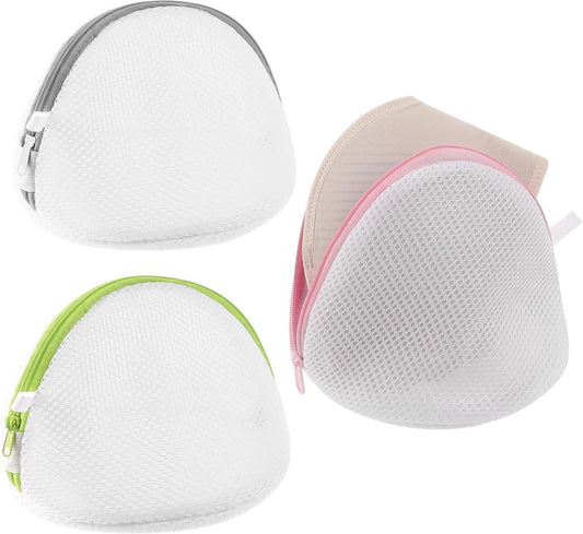 Laundry Bags - 3 Pieces - Laundry Bags With Zipper - Protect Your Laundry And Washing Machine - Laundry Bag - Laundry Nets - Semi-Round Washing Machine Bag - Underwear - Bra - Reusable Mesh Laundry Bag - Delicate Laundry - 17x15 Cm - Pink+Green+Gray