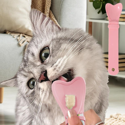 Cat Food - Cat Treats Spoon - Cat Treats Spoon - Snack Spoon for Pets - Feeder - Cat Treats Spoon - Cat Spoon - Hanging Design - For Squeezing Out Puree and Snacks - 3 Pieces