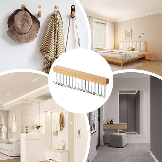 Clothes Hangers - Clothes Rod - Extendable - Hook Extendable Clothes Hanger - Non-Slip Coat Racks With 8 Hooks - Multifunctional Hanger - Multifunctional Sliding Rack - For Bras, Ties, Tank Top, Scarf, Jewelry - 31x8 Cm - 1 Piece