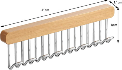 Clothes Hangers - Clothes Rod - Extendable - Hook Extendable Clothes Hanger - Non-Slip Coat Racks With 8 Hooks - Multifunctional Hanger - Multifunctional Sliding Rack - For Bras, Ties, Tank Top, Scarf, Jewelry - 31x8 Cm - 1 Piece