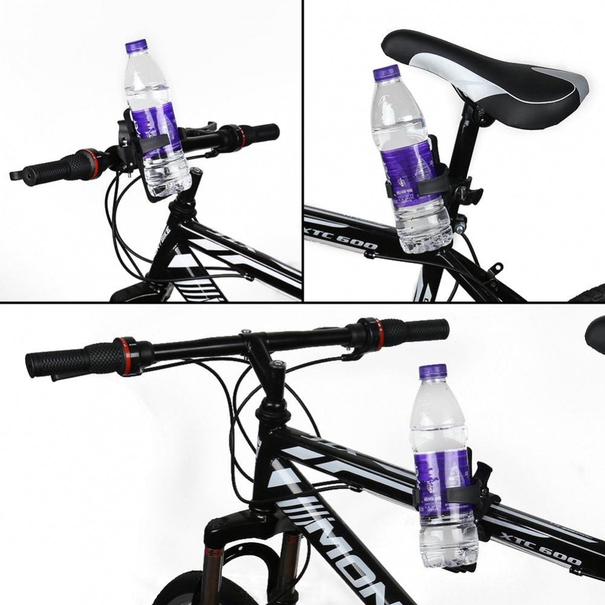 Bicycle Cup Holder - Bicycle Bottle Holder with Clamp - Universal Stroller Cup Holder - Buggy Cup Holder - Can Holder - Stroller Cup Holder - Wheelchair Cup Holder - 360° Rotation - For Bicycles, Mountain Bikes, Strollers, and Wheelchairs - Black