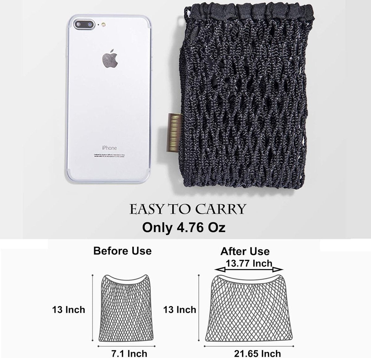 Stroller Net - Stroller/Buggy Net - Buggy Stroller Organizer - Universal - Buggy Bag Organizer - Hanging Mesh Storage Bag - Stretch Material - 35x30 Cm - Black - 1 Piece