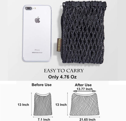 Stroller Net - Stroller/Buggy Net - Buggy Stroller Organizer - Universal - Buggy Bag Organizer - Hanging Mesh Storage Bag - Stretch Material - 35x30 Cm - Black - 1 Piece
