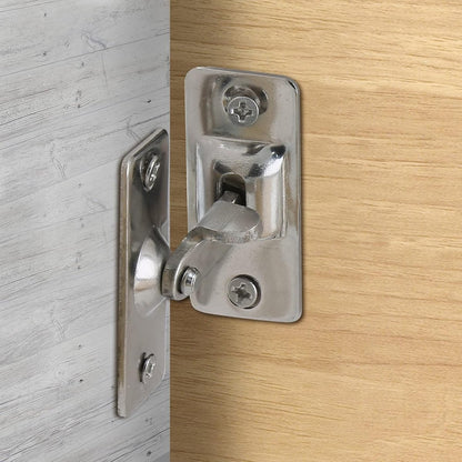 90 Degree Bolts Door Bolt - 2 Pairs - Sliding Screen Door Bolt - Stainless Steel - Barn Door Lock - Bolt - Latch - Lock Pocket Door Locks - Slide Door for Padlock - Silver - Door Stop with Mounting Material - Door Security - Burglary Protection