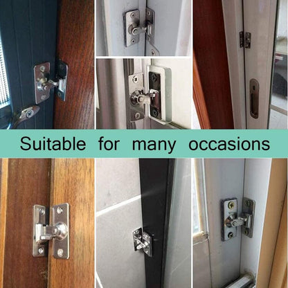 90 Degree Bolts Door Bolt - 2 Pairs - Sliding Screen Door Bolt - Stainless Steel - Barn Door Lock - Bolt - Latch - Lock Pocket Door Locks - Slide Door for Padlock - Silver - Door Stop with Mounting Material - Door Security - Burglary Protection