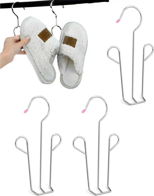 3x Shoe Rack - Drying Rack - Shoe Hook - Stainless Steel Shoe Rack - For 3 Pairs of Shoes - Silver - Laundry Rack - Laundry Racks - Drying Racks - Clothes Hanger - Washing / Shoe Drying - Running Shoes / Casual Shoes / Leather Shoes