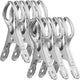 Clothes Pegs - 18 Pieces - Beach Towel Anti-Wind Pegs for Beach Chair - Stainless Steel - Large - Opening 6 Cm - Clothes Rack Pegs - Anti-Slip Clip - Skirt Clip - Quilt - Sheet - Bath Towel - Extra Long and Sturdy - Durable