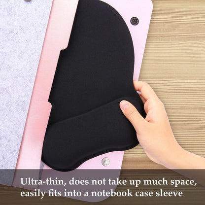 Mouse Pad with Wrist Rest - Ergonomic Mouse Pad - Gel Mouse Pad - Non-Slip - Prevent Wrist Fatigue - Suitable for Gaming, School, and Office - 24 x 21 cm - Black