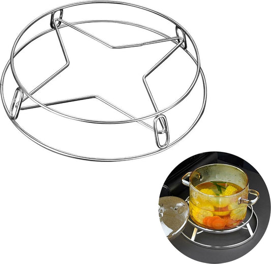 Pan Rack - Pot Stand - Stainless Steel Grill Holder - Steam Grid - Cooking Stand - Pan Trimmer - Pot Trimmer - Scratch-Resistant - Heat Resistant - For Hot Dishes - Pan Accessories - Round - Stainless Steel