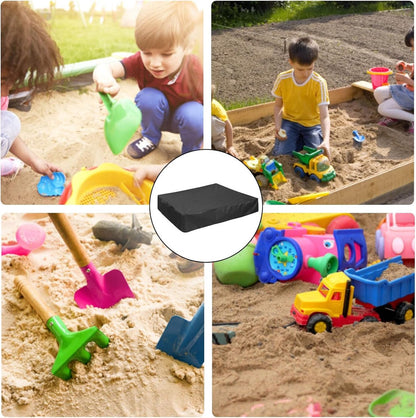 Waterproof sandbox cover - 150x150x20cm - with drawstring - Oxford cloth - Suitable for sandbox, swimming pool, patio, garden, square - suitable for protecting children's toys - black