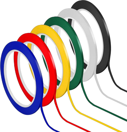 6 rolls - Self-adhesive Marking Tape - whiteboard tape - grid marking tape - multi-color board tape - self-adhesive graphic tape - tape - craft tape - for school, office, whiteboard marker, scrapbooks, charts, decoration - 3 mm*66 m