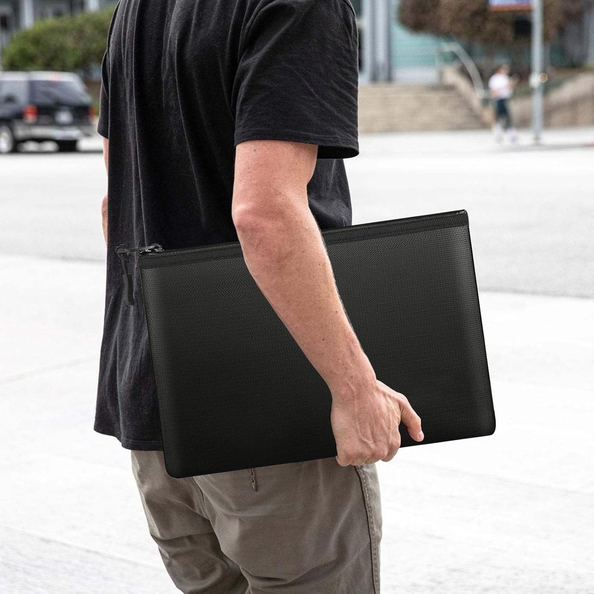 pieces - fireproof bag - A4/A5 - fireproof document holder - fireproof storage bag - fireproof money bag - fireproof pouch - for passport, card and valuables - 28*17cm, 34*24 cm - black