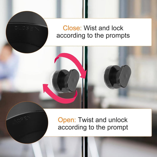 pieces - Door handle - Suction cup door grip - Suction cup handle - suction cup glass mirror door handle - suction cup handles for sliding doors - shower door handle - self-adhesive push-pull armrest - cabinet handles - for window, cabinet, toilet - 62x50