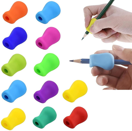 12 pieces Pencil grip - Pencil grip - Soft Grip - Pen grip aid - Pencil grips - Pencil grip - Writing aid - Pen grip aids - Writing aids for children - ergonomic silicone aids - aids to correct posture