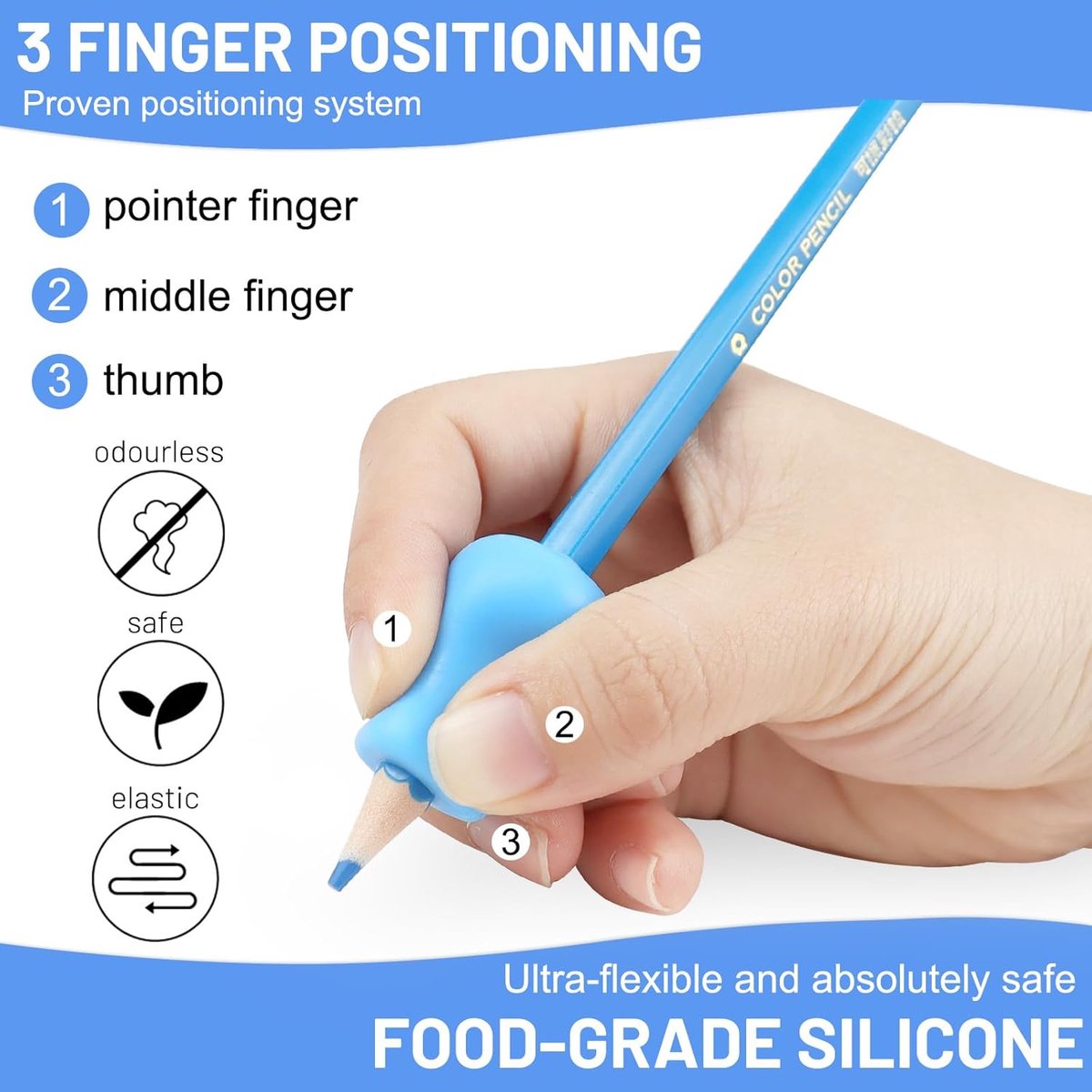 12 pieces Pencil grip - Pencil grip - Soft Grip - Pen grip aid - Pencil grips - Pencil grip - Writing aid - Pen grip aids - Writing aids for children - ergonomic silicone aids - aids to correct posture