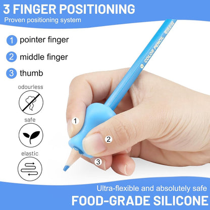 12 pieces Pencil grip - Pencil grip - Soft Grip - Pen grip aid - Pencil grips - Pencil grip - Writing aid - Pen grip aids - Writing aids for children - ergonomic silicone aids - aids to correct posture