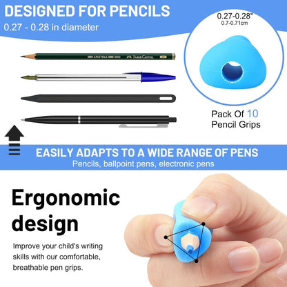 12 pieces Pencil grip - Pencil grip - Soft Grip - Pen grip aid - Pencil grips - Pencil grip - Writing aid - Pen grip aids - Writing aids for children - ergonomic silicone aids - aids to correct posture