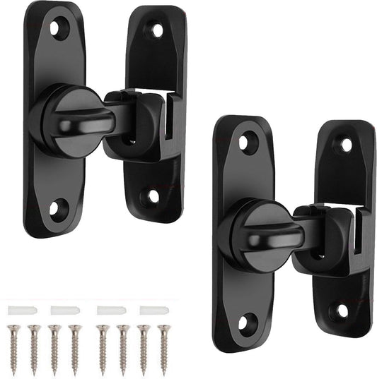 pieces - 90/180 degrees - sliding door lock - privacy protection - security sliding door lock - small gate locks - hardware for shed, garden, bathroom, cupboard, window - 80*25 mm - black