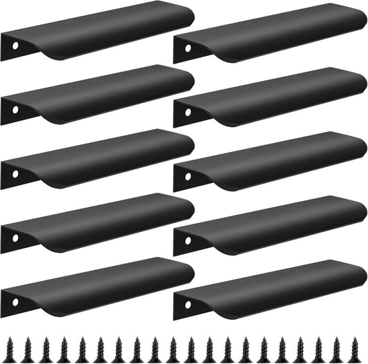 10 pieces - 150*40*17.5 mm - Cabinet handles - Drawer handles - Concealed handle - Aluminum alloy handle - kitchen cabinet handles - furniture accessories - hardware - black