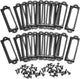 30 pieces - metal label holders - name card frame - drawer label holders - furniture label holders - library labels - nameplate frame - for shelves, pharmacy cabinet, filing cabinet, drawer, office decoration, archive - with screws - 60*17 mm - black